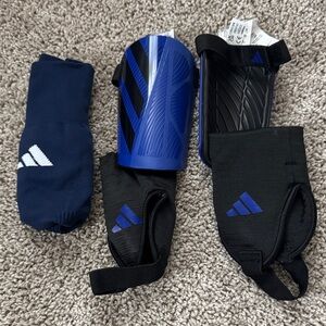 Adidas kids Blue and Black Shin Guards with Socks